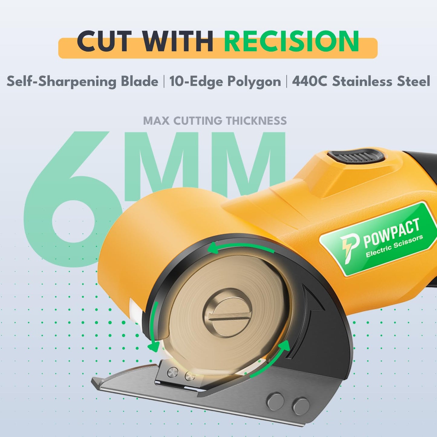 Electric Rotary Cutter – Cuts Thick Cloth, Leather, Paperboard & Plastic with Precision