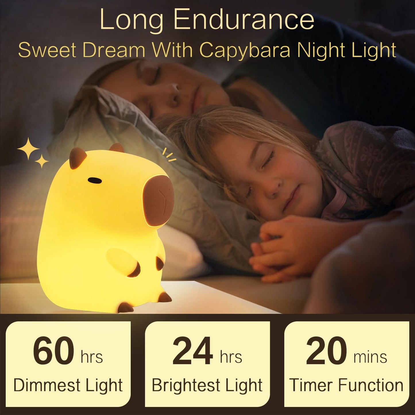 Cute Capybara Led Night Light