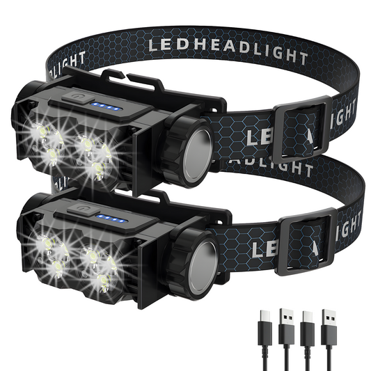 2-Pack LED Headlamp Rechargeable – Super Bright Magnetic Headlight