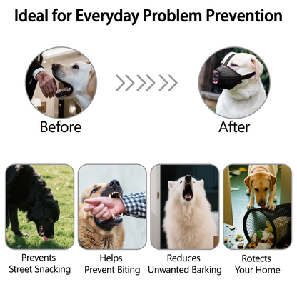 Basket Muzzle for Dogs, Prevents Biting Chewing Barking