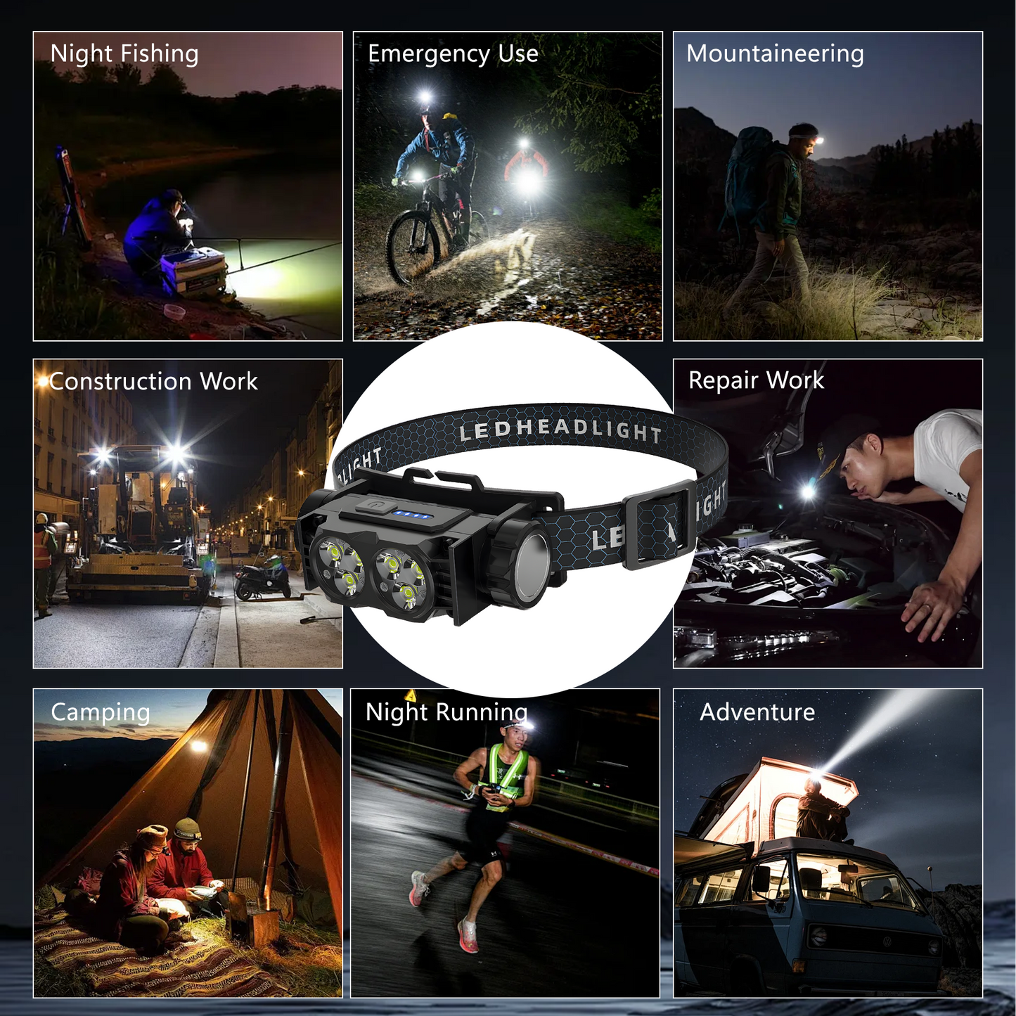 2-Pack LED Headlamp Rechargeable – Super Bright Magnetic Headlight