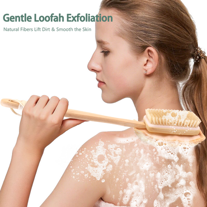 2-in-1 Shower Brush with Loofah Refill Pads