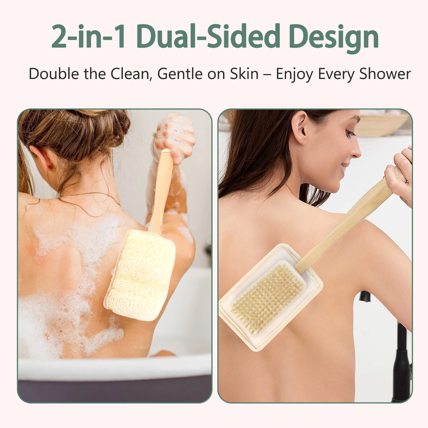 2-in-1 Shower Brush with Loofah Refill Pads