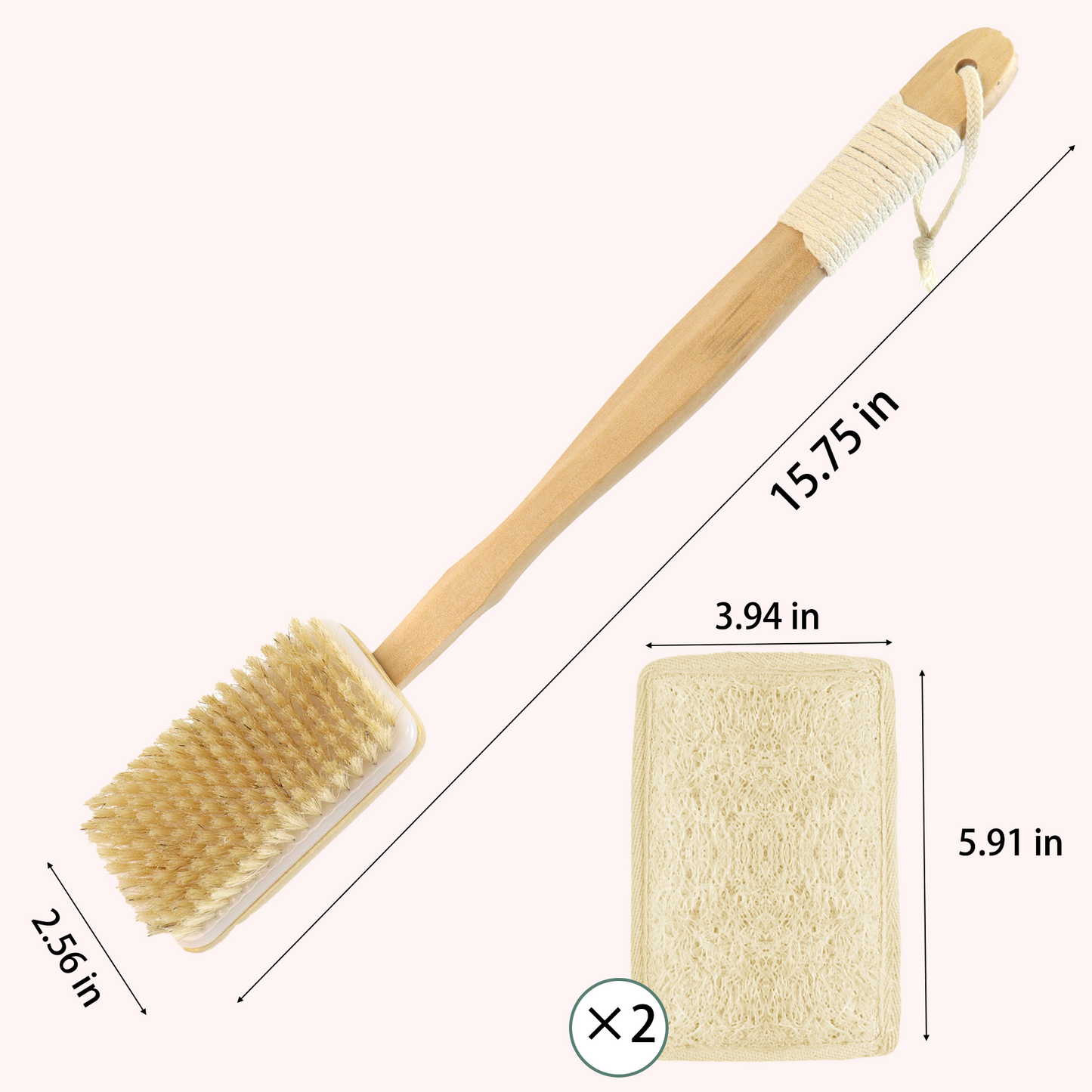 2-in-1 Shower Brush with Loofah Refill Pads