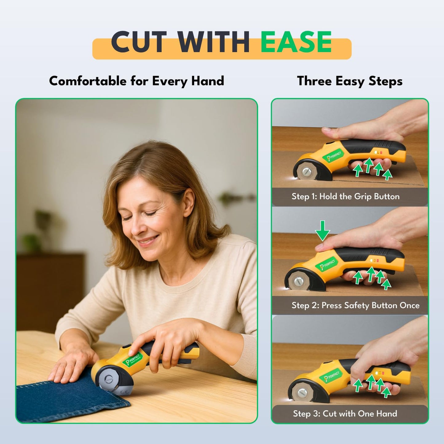 Electric Rotary Cutter – Cuts Thick Cloth, Leather, Paperboard & Plastic with Precision